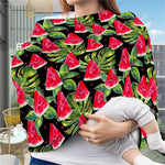 Black Palm Leaf Watermelon Pattern Print Baby Seat Cover
