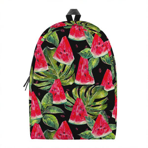 Black Palm Leaf Watermelon Pattern Print Backpack
