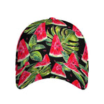 Black Palm Leaf Watermelon Pattern Print Baseball Cap