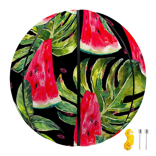 Black Palm Leaf Watermelon Pattern Print Basketball