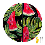 Black Palm Leaf Watermelon Pattern Print Basketball