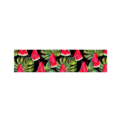 Black Palm Leaf Watermelon Pattern Print Bed Runner