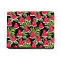 Black Palm Leaf Watermelon Pattern Print Bifold Wallet