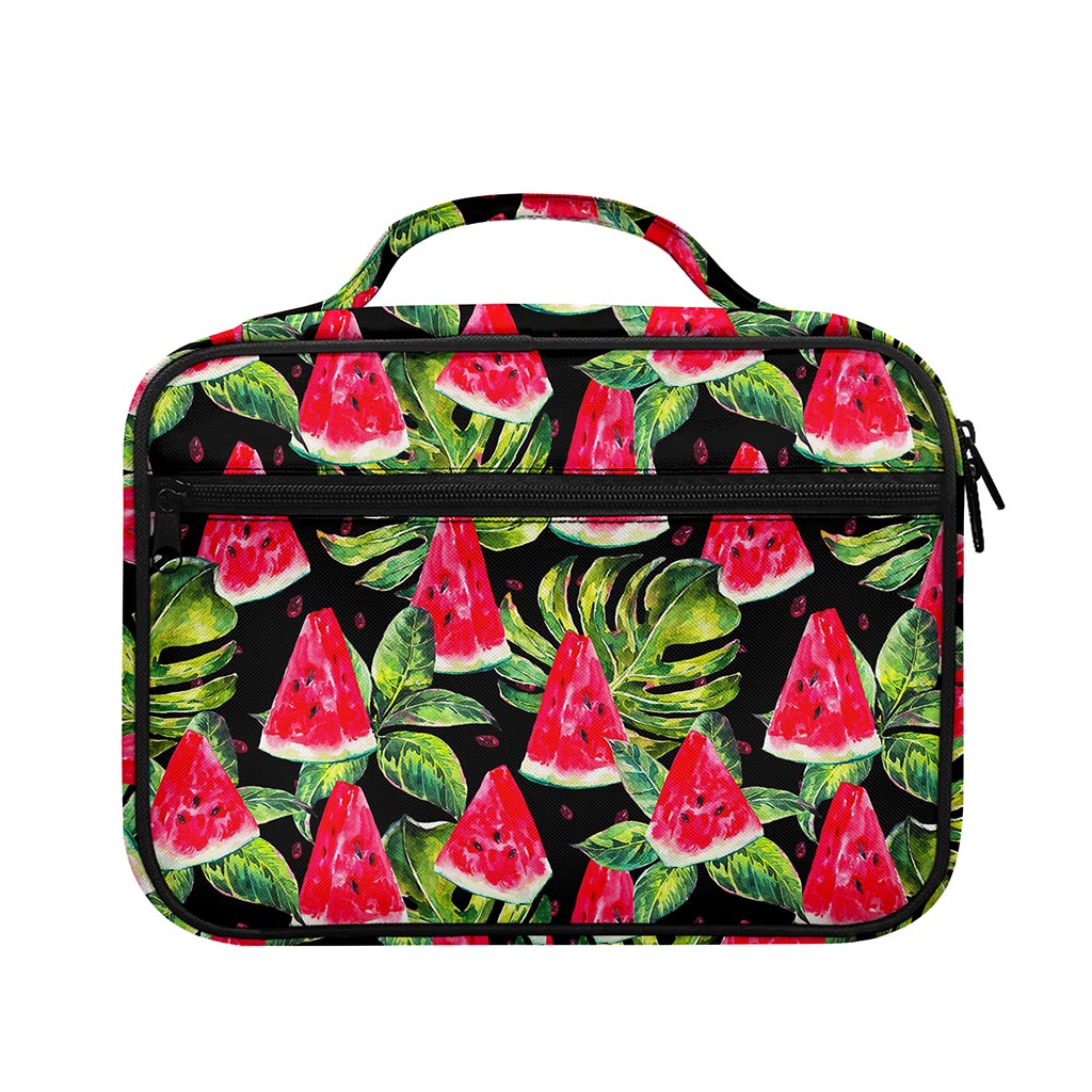 Black Palm Leaf Watermelon Pattern Print Briefcase Bible Bag