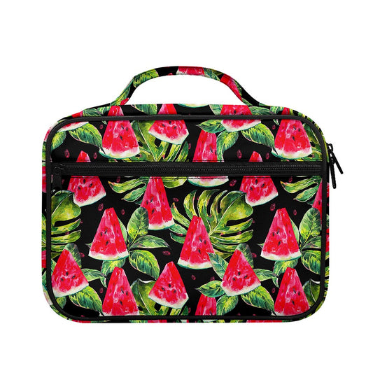 Black Palm Leaf Watermelon Pattern Print Briefcase Bible Bag