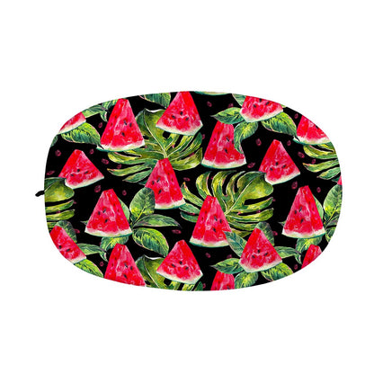 Black Palm Leaf Watermelon Pattern Print Car Side Mirror Covers