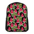 Black Palm Leaf Watermelon Pattern Print Casual Backpack
