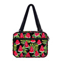 Black Palm Leaf Watermelon Pattern Print Double Strap Bible Bag