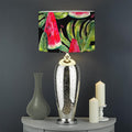 Black Palm Leaf Watermelon Pattern Print Drum Lamp Shade