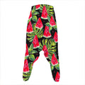 Black Palm Leaf Watermelon Pattern Print Hammer Pants