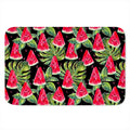 Black Palm Leaf Watermelon Pattern Print Indoor Door Mat