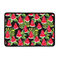 Black Palm Leaf Watermelon Pattern Print Kitchen Mat