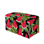 Black Palm Leaf Watermelon Pattern Print Leather Tissue Box Cover