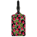Black Palm Leaf Watermelon Pattern Print Luggage Tag