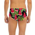 Black Palm Leaf Watermelon Pattern Print Men's Briefs