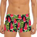 Black Palm Leaf Watermelon Pattern Print Men's Short Boxer Briefs