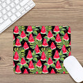 Black Palm Leaf Watermelon Pattern Print Mouse Pad