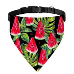 Black Palm Leaf Watermelon Pattern Print Over The Collar Dog Bandana