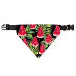Black Palm Leaf Watermelon Pattern Print Over The Collar Dog Bandana