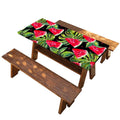 Black Palm Leaf Watermelon Pattern Print Picnic Table Cover