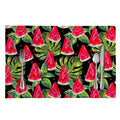 Black Palm Leaf Watermelon Pattern Print Placemat