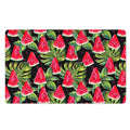 Black Palm Leaf Watermelon Pattern Print Polyester Doormat