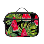 Black Palm Leaf Watermelon Pattern Print Portable Lunch Bag