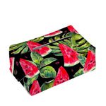 Black Palm Leaf Watermelon Pattern Print Rectangle Tissue Box Cover