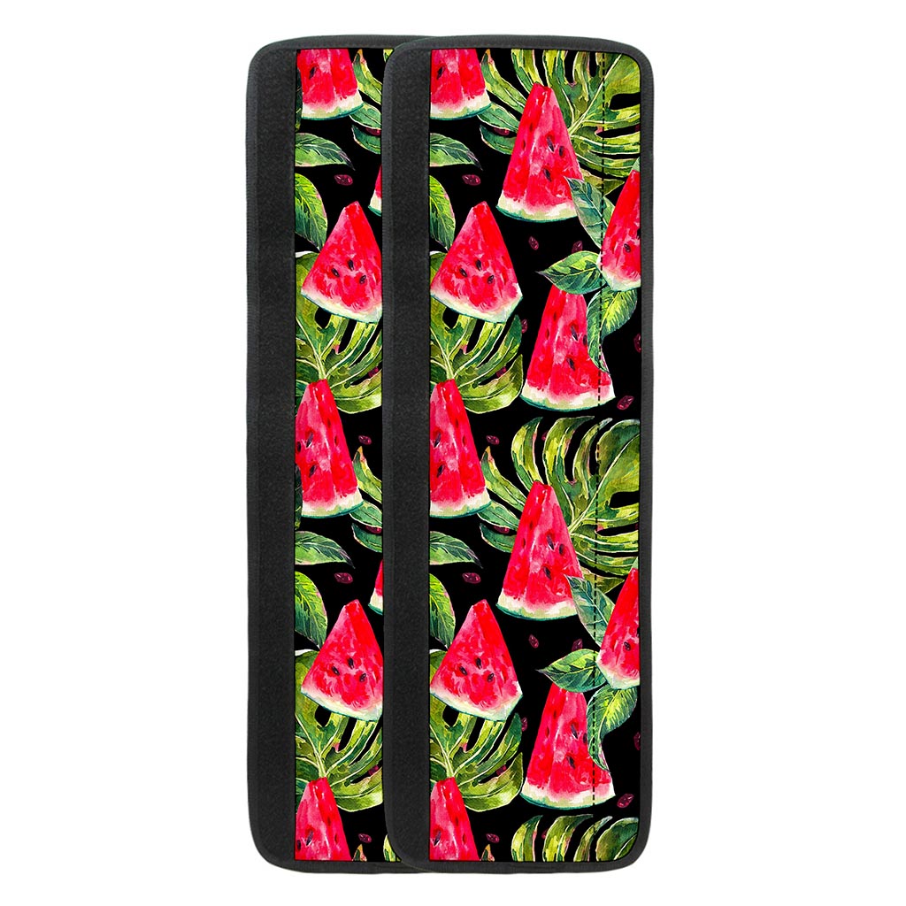Black Palm Leaf Watermelon Pattern Print Refrigerator Handle Covers