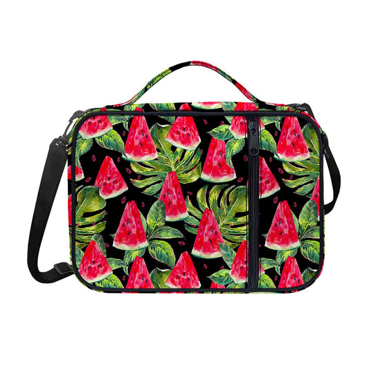 Black Palm Leaf Watermelon Pattern Print Shoulder Strap Bible Bag