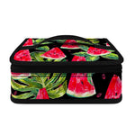Black Palm Leaf Watermelon Pattern Print Small Lunch Bag