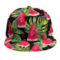 Black Palm Leaf Watermelon Pattern Print Snapback Cap