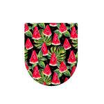 Black Palm Leaf Watermelon Pattern Print Toilet Lid Cover