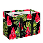 Black Palm Leaf Watermelon Pattern Print Utility Tote Bag