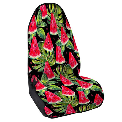 Black Palm Leaf Watermelon Pattern Print Waterproof Car Seat Cover