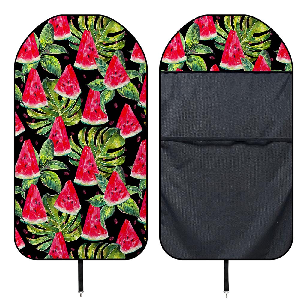 Black Palm Leaf Watermelon Pattern Print Waterproof Car Seat Cover