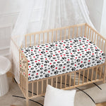 Black Paw And Heart Pattern Print Baby Crib Sheet
