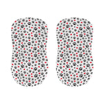 Black Paw And Heart Pattern Print Bar Stool Covers