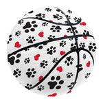Black Paw And Heart Pattern Print Basketball