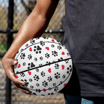 Black Paw And Heart Pattern Print Basketball