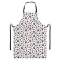 Black Paw And Heart Pattern Print Bib Apron With Pocket