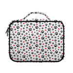 Black Paw And Heart Pattern Print Briefcase Bible Bag