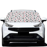 Black Paw And Heart Pattern Print Car Windshield Snow Cover
