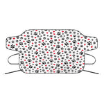 Black Paw And Heart Pattern Print Car Windshield Snow Cover