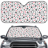 Black Paw And Heart Pattern Print Car Windshield Sun Shade