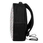 Black Paw And Heart Pattern Print Casual Backpack
