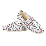 Black Paw And Heart Pattern Print Casual Shoes