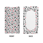Black Paw And Heart Pattern Print Changing Pad Cover