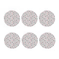 Black Paw And Heart Pattern Print Coaster Set