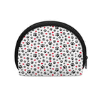 Black Paw And Heart Pattern Print Coin Purse